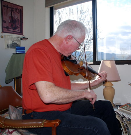 Ed playing his fiddle