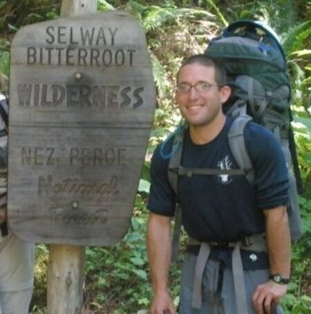 Rob at the Wilderness boundary 2009