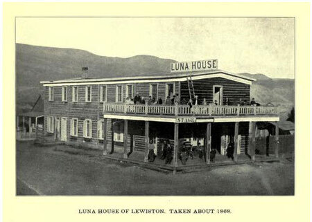Hill Beachy's hotel in Lewiston: The Luna House around 1868
