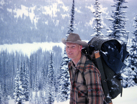 Jim Renshaw as a young man backpacking in the Selway-Bitterroot, 1964