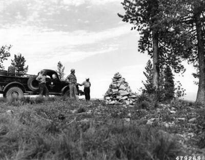Historical-Monuments, Rock Cairn Along The Lolo Trail Near Indian Post Office. , Steuerwald, W. E., 1955