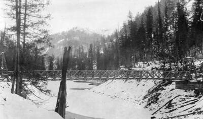 Engineering-Bridges, Selway Falls Bridge, Winter Scene, Frontal View, Photographer Unknown,