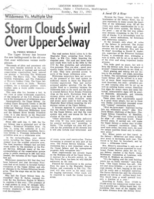 This article, published in 1965, gives a good summary of the Magruder Corridor controversy up to that point. This article is specifically interesting because it is written by Ferris Weddle, a compatriot of Doris Milner. As such, it is hardly an unbiased account of the issue, but gives some insight on Milner's viewpoint while not being written directly from her perspective.