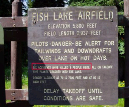 Fish Lake Airport sign