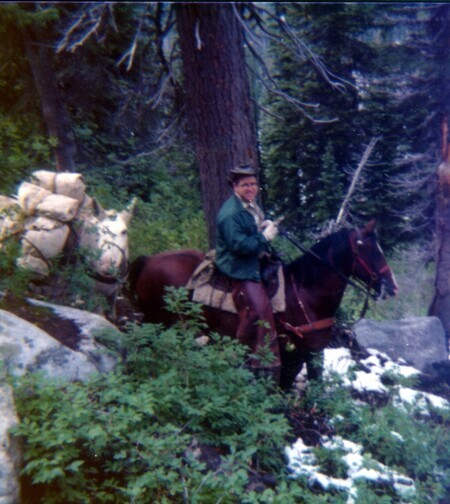 Ranger Art Seamans with Tag and Percy. Moose Creek, July 1975
