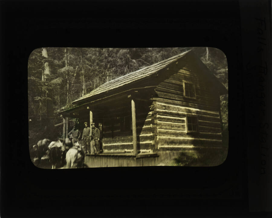 The glass slide reads: 'Falls Ranger Station Selway N.F.'