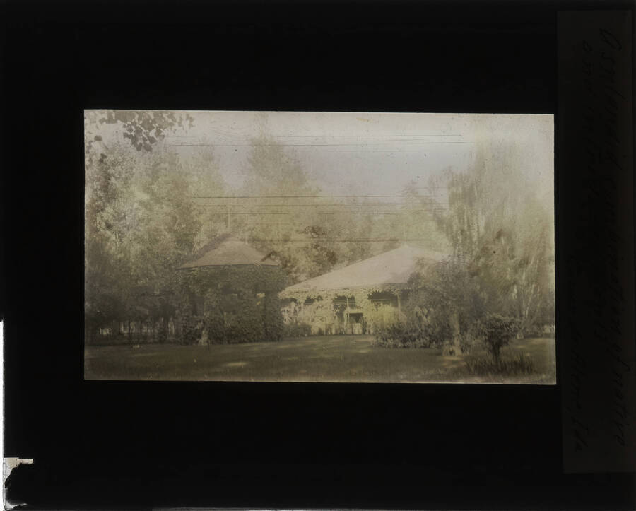 The glass slide reads: 'A splendid combination of native and introduced plants. Coeur d'Alene, Ida.'