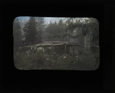 The glass slide reads: 'Lowell Post Office, Lochsa River.'