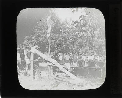 The glass slide reads: 'Green Corn Dance Kansas Potowattomie [Potawatomi] Reservation.'