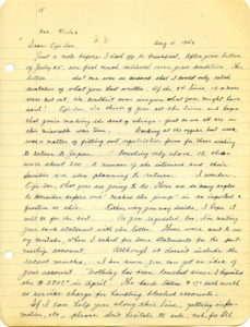 Letter from George Shihei Shitamae's niece, Fumiko, talks about how his last letter was heavily censored and they couldn't make out what he was saying. Fumiko goes on to discuss her work at the office where she filled out repatriation forms for those wishing to return to Japan. She goes on to update him on some financial matters and discusses sumo or judo tournament.