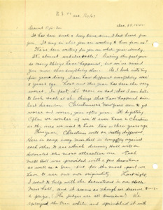 Letter from George Shihei Shitamae's niece, Yoshiko, telling him that they miss him and hope he is in good health. Talks about the Christmas decorating compeition between the mess halls. Also thanks George for all of the wonderful gifts he sent and that they are knitting him something as well. Also details Yoshiko's school schedule that is from 8-5 and leave all of the kids very tired.