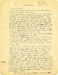 Letter from George Shihei Shitamae's niece, Yoshiko, talking to him about how the family all had colds but everyone is feeling better and back in good health. Talks about the high school, its name, mascot and school colors. Talks about George Shihei Shitamae's great vocabulary and his niece being a spoiled but happy child.