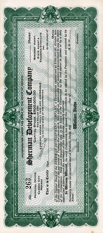 Blank shares certificate.