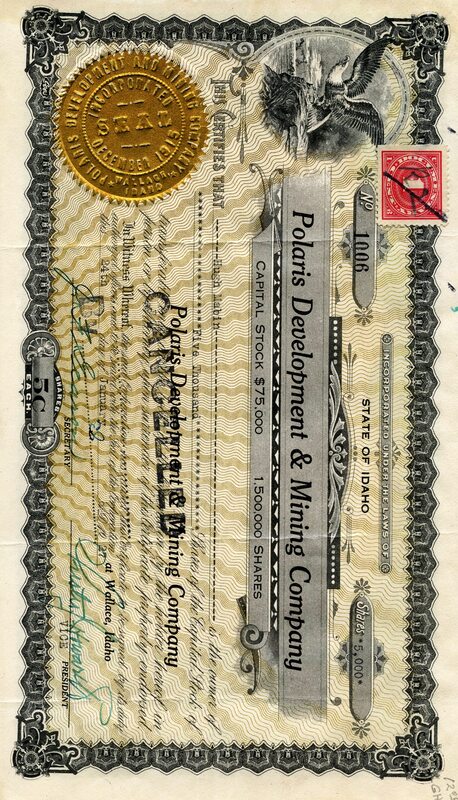 Hugh Mabin was the owner of five thousand shares. This certificate was marked as This certificate was marked as This was marked as cancelled.