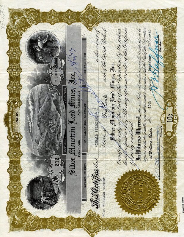 Gerald Fitxgibbon was the owner of one thousand eleven shares. This certificate was marked as This certificate was marked as This was marked as cancelled.