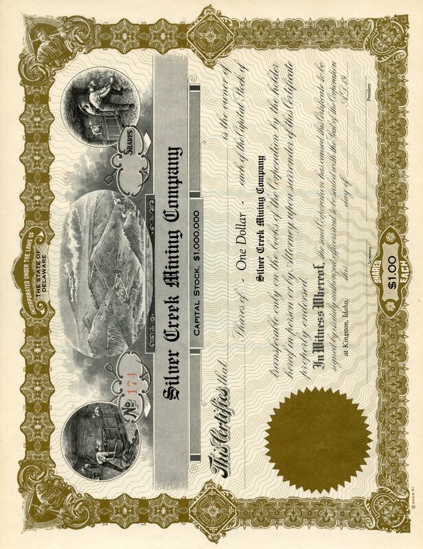 Blank shares certificate.