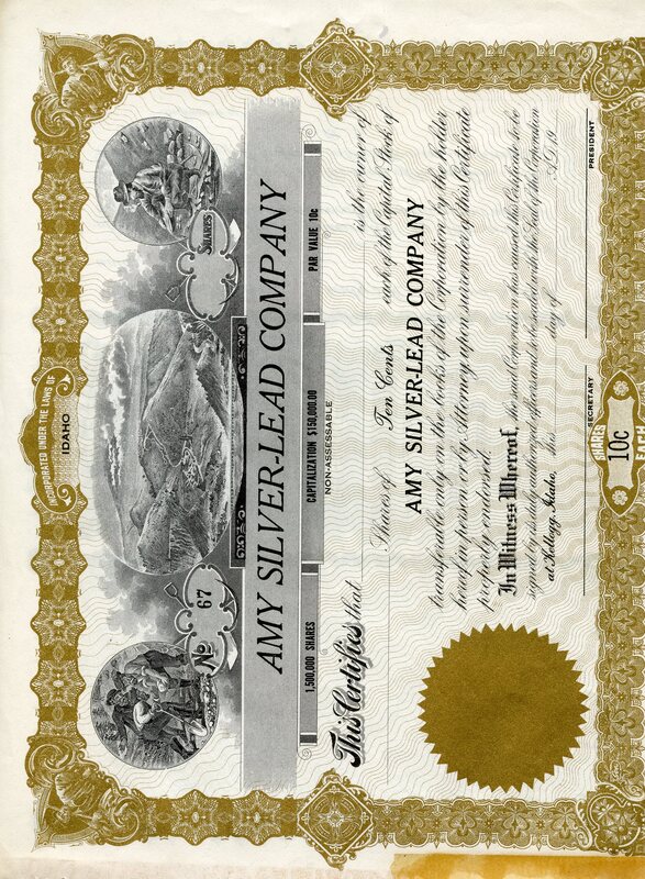 Blank shares certificate.