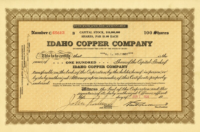 M. L. Holcombe was the owner of one hundred shares. 