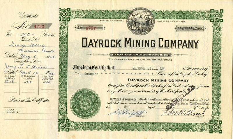 George Stelling was the owner of two hundred shares. This certificate was marked as This was marked as cancelled.