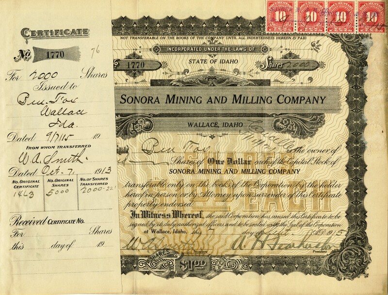 Beu Fox was the owner of two thousand shares. This certificate was marked as This was marked as cancelled.