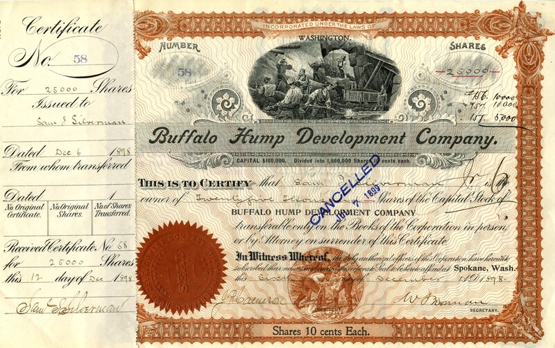 Sam J. Silverman was the owner of twenty-five thousand shares. This certificate was marked as This was marked as cancelled.