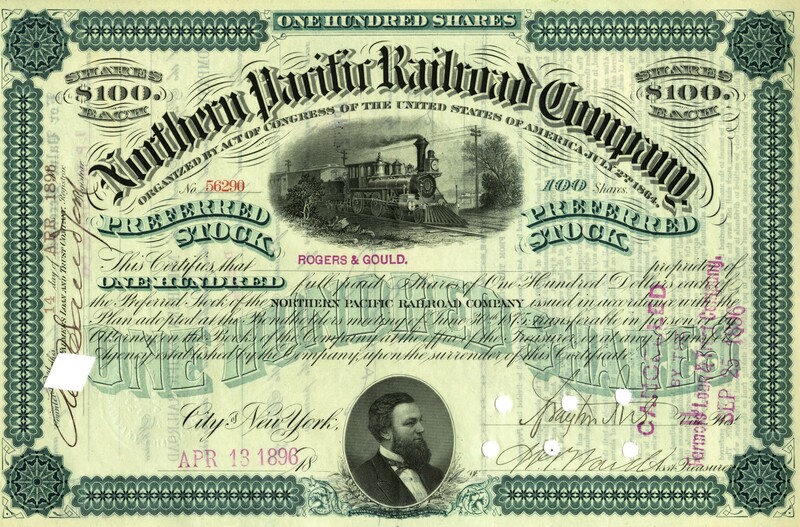 Rogers & Gould was the owner of one hundred shares. This certificate was marked as This was marked as cancelled.
