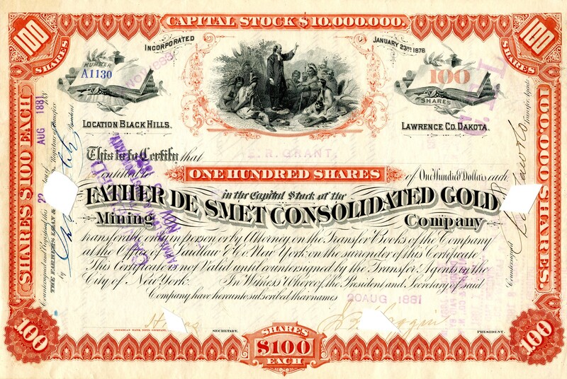 E. R. Grant was the owner of one hundred shares. This certificate was marked as This was marked as cancelled.