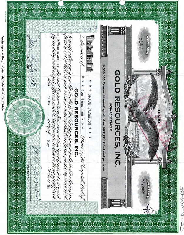Grace Paterson was the owner of two thousand shares. This certificate was marked as This was marked as cancelled.