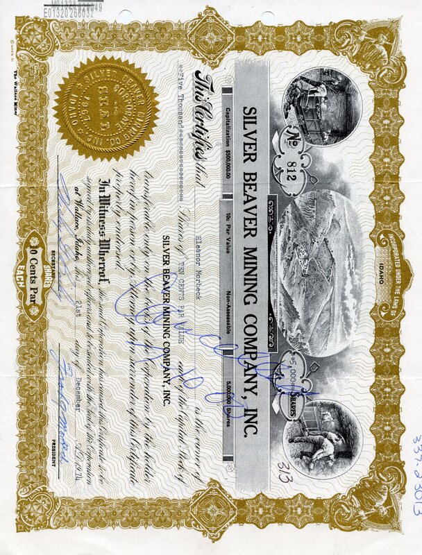 Eleanor Morbeck was the owner of five thousand shares. This certificate was marked as This was marked as cancelled.