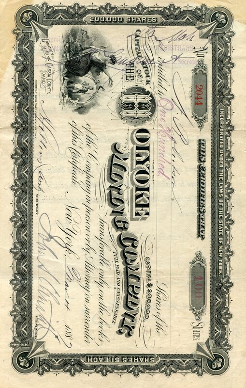 A. Robinson (?) was the owner of one hundred shares.