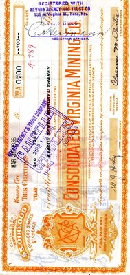 Geo J. Flach was the owner of seven hundred shares. This certificate was marked as This certificate was marked as This was marked as cancelled.