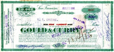 C. B. Epstine was the owner of five hundred shares.