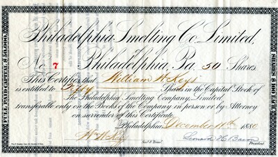 William McKeys was the owner of fifty shares.