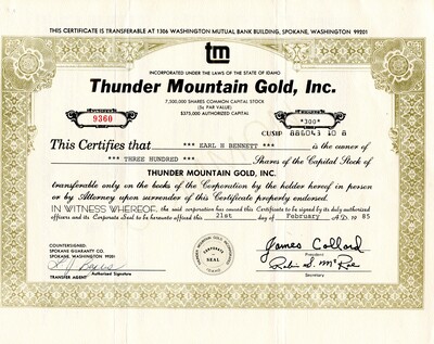 Earl H. Bennett was the owner of three hundred shares.