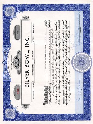 Jack Furness, Betty Furness was the owner of five shares.