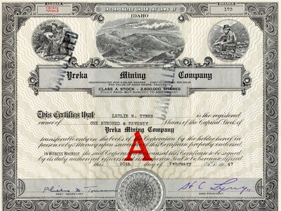 Leslie W. Tyner was the owner of one hundred seventy shares. Cancelled.