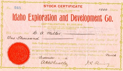 C. A. Miller was the owner of one thousand shares.