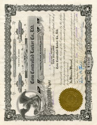 J. H. Eberhart was the owner of five shares.