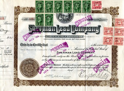 Eugene R. Day was the owner of one hundred seventy-five thousand shares. Cancelled.