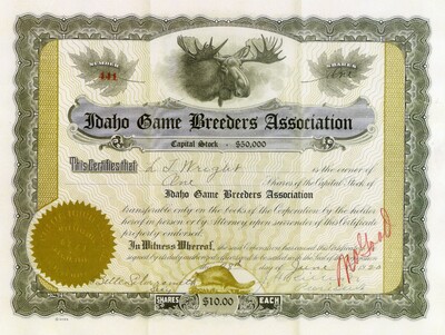 L. T. Wright was the owner of one share. Cancelled.