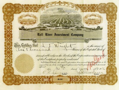 L. T. Wright was the owner of one thousand shares. Cancelled.