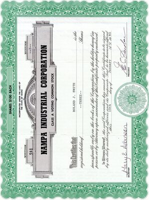 Roland J. Smith was the owner of three shares.