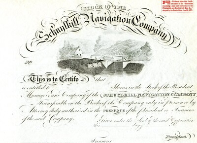 Blank shares certificate.