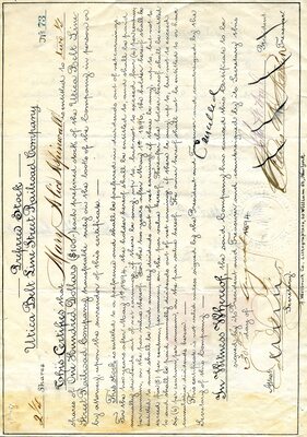 Mary Alic Aspinwall was the owner of two and one forth shares. Cancelled.