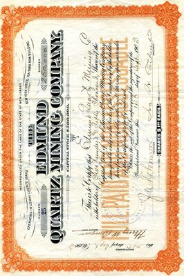 Edmund Quartz (?) Mining Co. was the owner of two hundred fifty thousand shares.