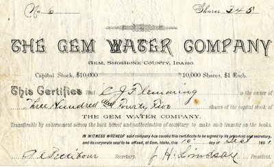 C. J. Flemming was the owner of three hundred and forty-five shares.