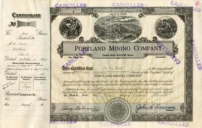R.W. anno was the owner of three hundred shares. This certificate was marked as This was marked as cancelled.