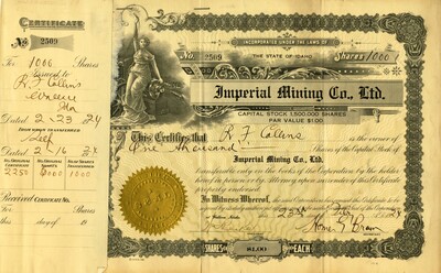 `R. F. Collins was the owner of one thousand shares.