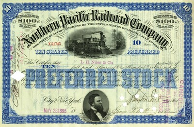 L. H. Niles & Co was the owner of ten shares. This certificate was marked as This was marked as cancelled.
