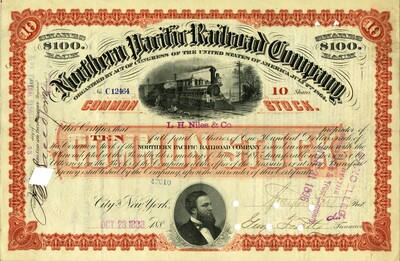 L. H. Niles & Co was the owner of ten shares. This certificate was marked as This was marked as cancelled.